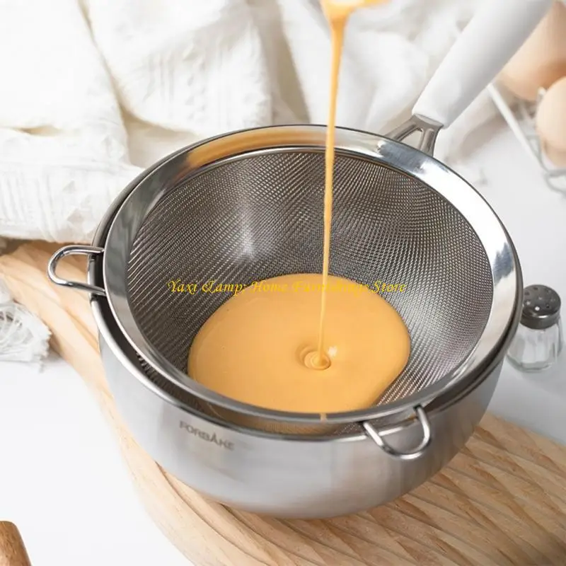 W8EA Small Fine Meshes Strainers with Handle Stainsless Steels Colander Easy to Use