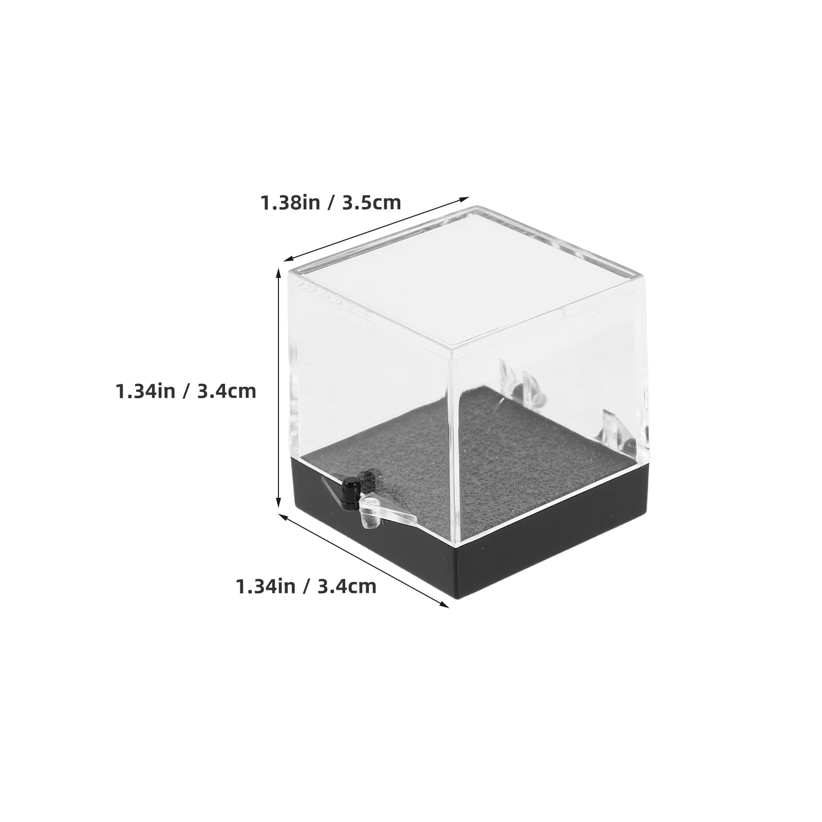 4pcs Mineral Standard Box Jewelry Specimen Storage Display Case Transparent Square Collector Multifunctional