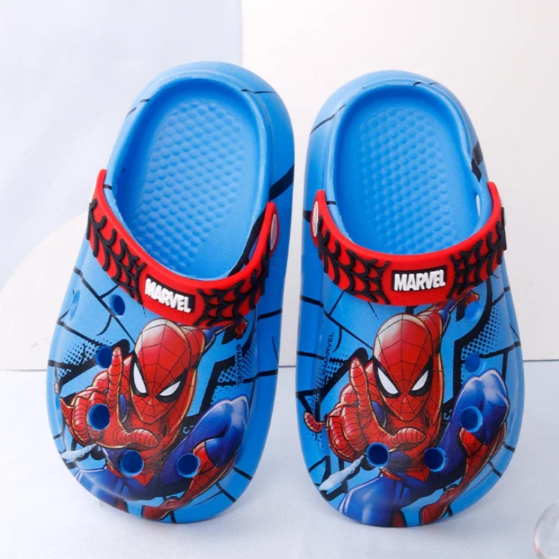 Disney Children\'s Slippers Garden Shoes Summer Boys Spiderman Slipper Anti-slip Hole Kids Beach Shoes Soft Bottom Home Slipper