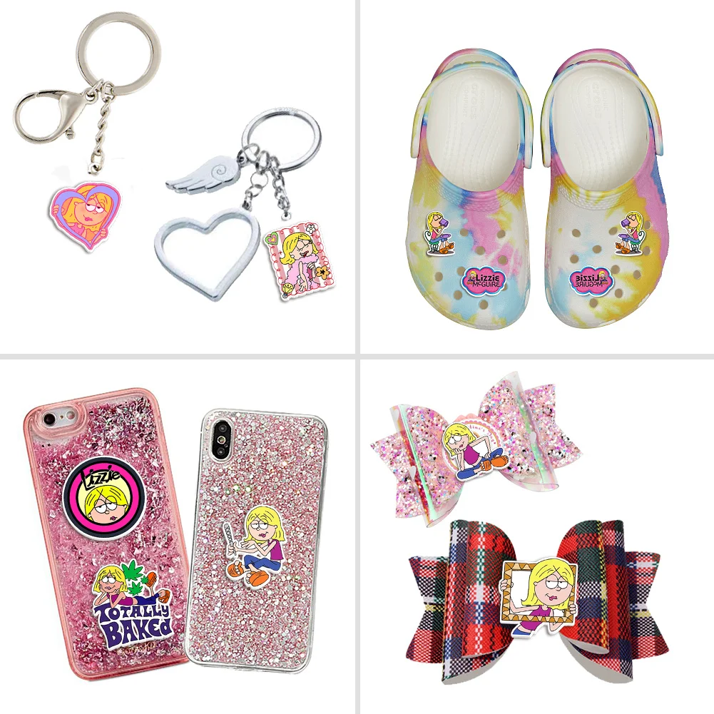 10pcs/lot L M W Resin Planar Transparent Glitter Acrylic Flatback for Charms Keychains Badge Craft Supplies Phone Case Emblem