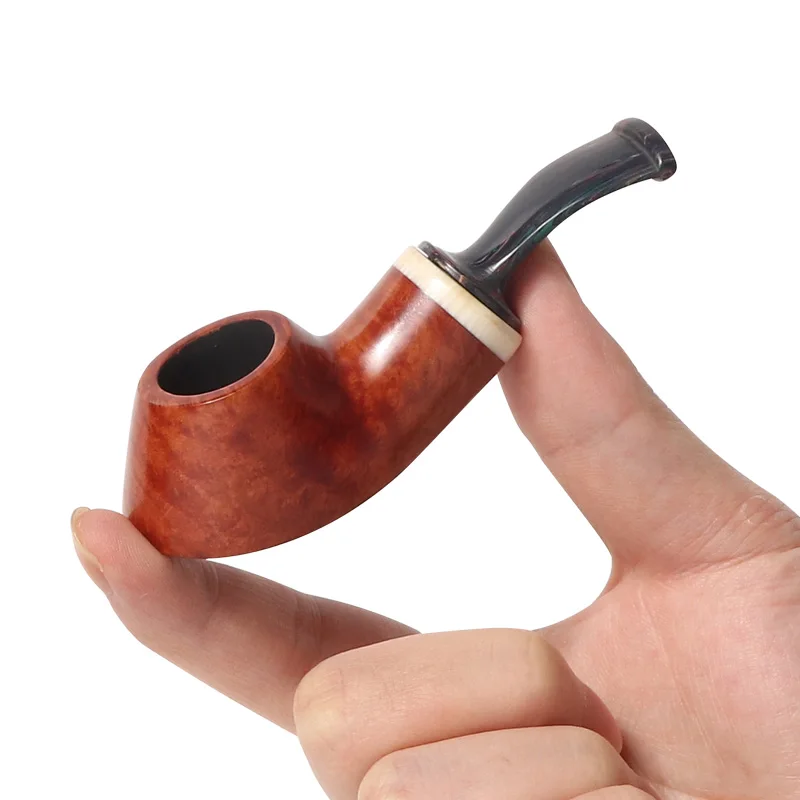 Hand-made hollow atmosphere chamber of heather wood pipe, Wooden Tobacco Pipe for Beginner, Briar Wood Smoking Pipe,