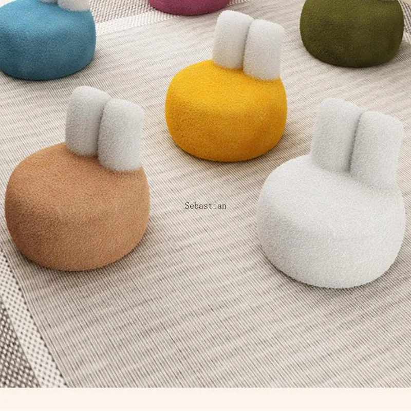 Little Rabbit Chair, Household Low Stool, Living Room Stool, Children's Pulley Chair, Simple with Wheel Board, Sofa Stool