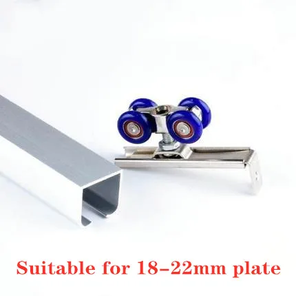 

Light Sliding Door Roller 4 Wheels Home Room Wood Door Hanging Wheels Rail Track Pulley Bear 30KG for Furniture Hardware