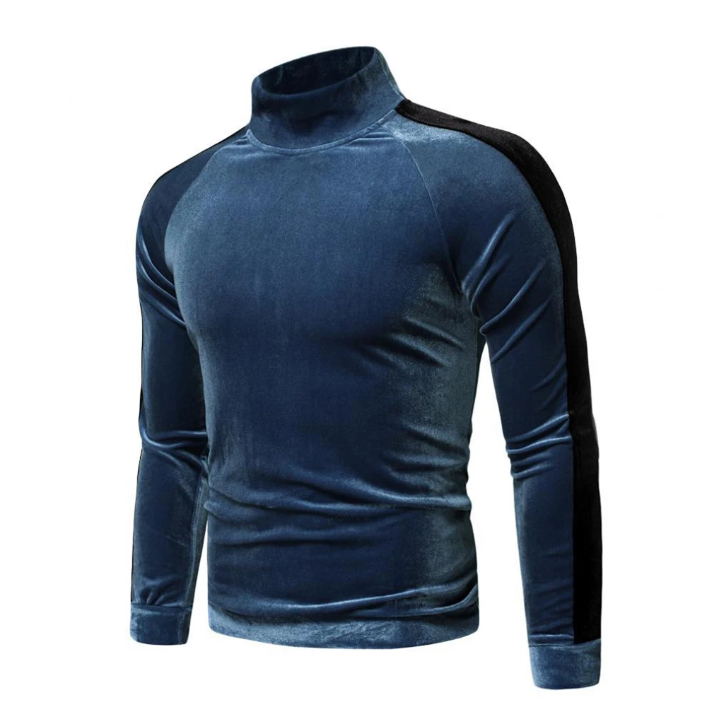 

Velvet Thick Fleece Thermal Underwear Shirts Mens Long Sleeve Jumper T-shirts Formal Slim Turtle Neck Solid Warm Basic Tops A50