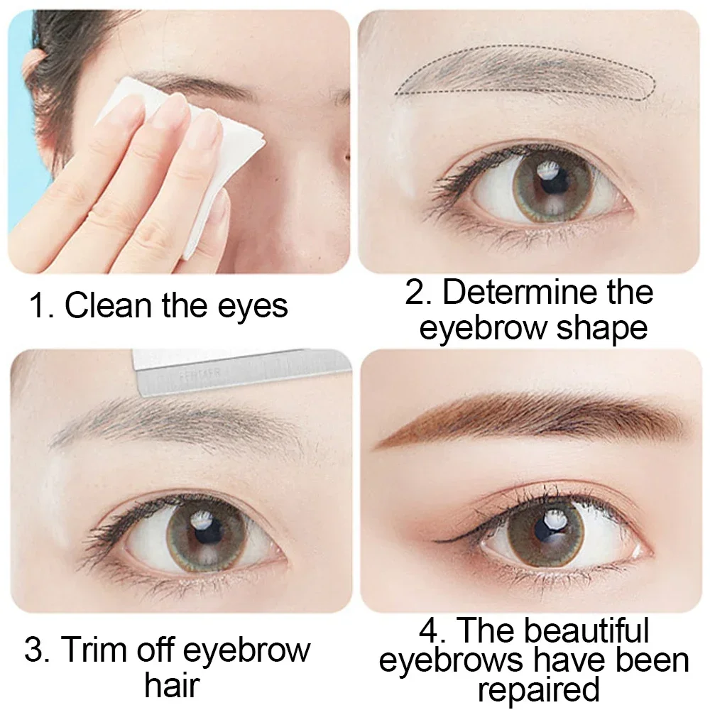 10 ชิ้นของตกแต่งใบมีดคิ้วสแตนเลสมีดโกนคิ้วมีดคิ้วแต่งหน้าศิลปินมีดโกนมีดคิ้วเครื่องมือความงาม