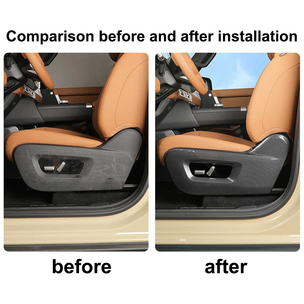 2 Pcs Seat Adjustment Anti Kick Panel Automotive Modification Parts For Chery iCAR V27 ABS Carbon Fiber Patterned Panel