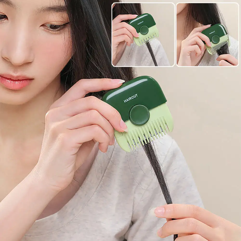 Mini Hair Cutting Comb Professional Portable Trimming Split Ends Hair 2 in 1Thinning Hair Trimmer Girl Hairdressing Razor Tool