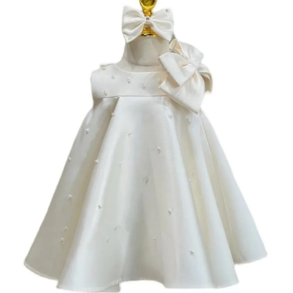 Child baby beaded sleeveless aline party birthday party dress  kids clothes girls princess dress
