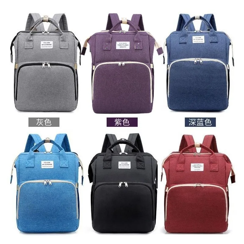 Wholesale Multi-functional Mommy Bags USB Large Capacity Mother Baby Bags Foldable Baby Bags Mother Bags image 3