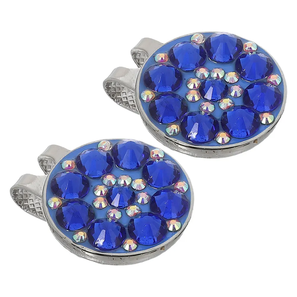 

2pcs Crystal Hat Clips For Women Men Ball Marker Holders Durable Lightweight Secure Grip Compatible With Hats Caps Bag