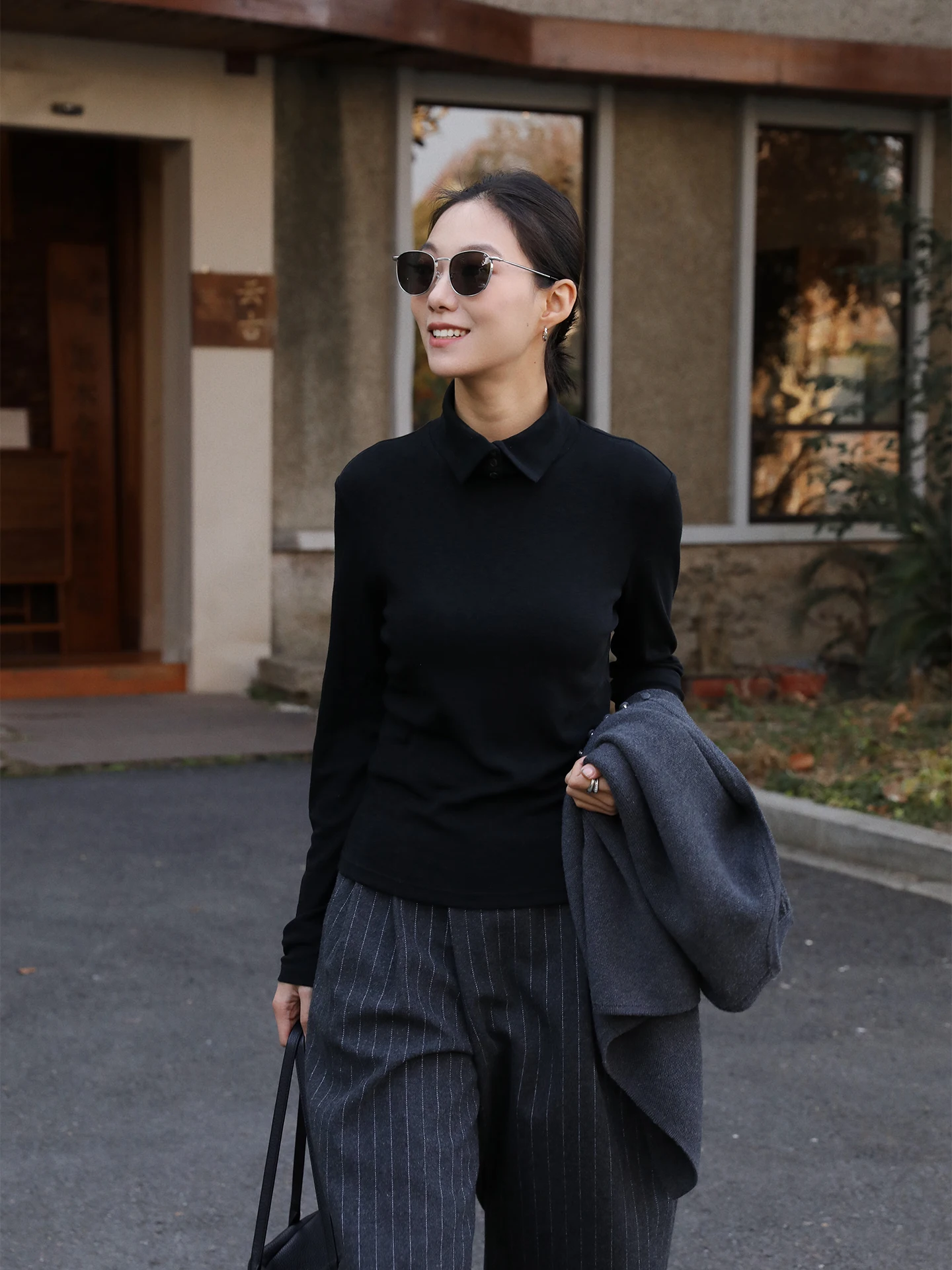 

Универсальный женский трикотажный топ с длинным рукавом из мягкого хлопка с эффектом шелка, весна 2026, новинка, базовый слой