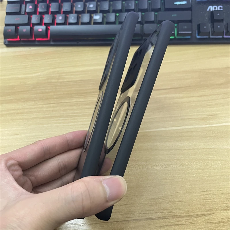 Magnetic Case For Motorola Edge 50 5G Cover Transparent Back Cover Soft Silicone Bumper For Moto Edge50 Camera Protection Shell