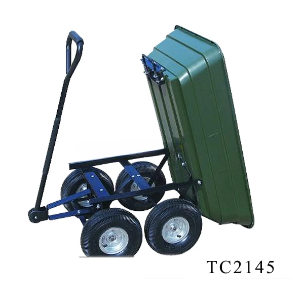 Agricultural Garden Dump Truck Green Load One Wheel Trolley Field Tool Dumper Hand Pulled Carrier TC2145 2024 Hot Sale