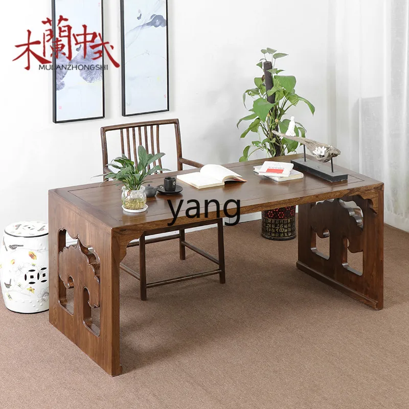 

LH new Chinese style all solid wood writing desk simple calligraphy table zen tea table classical furniture