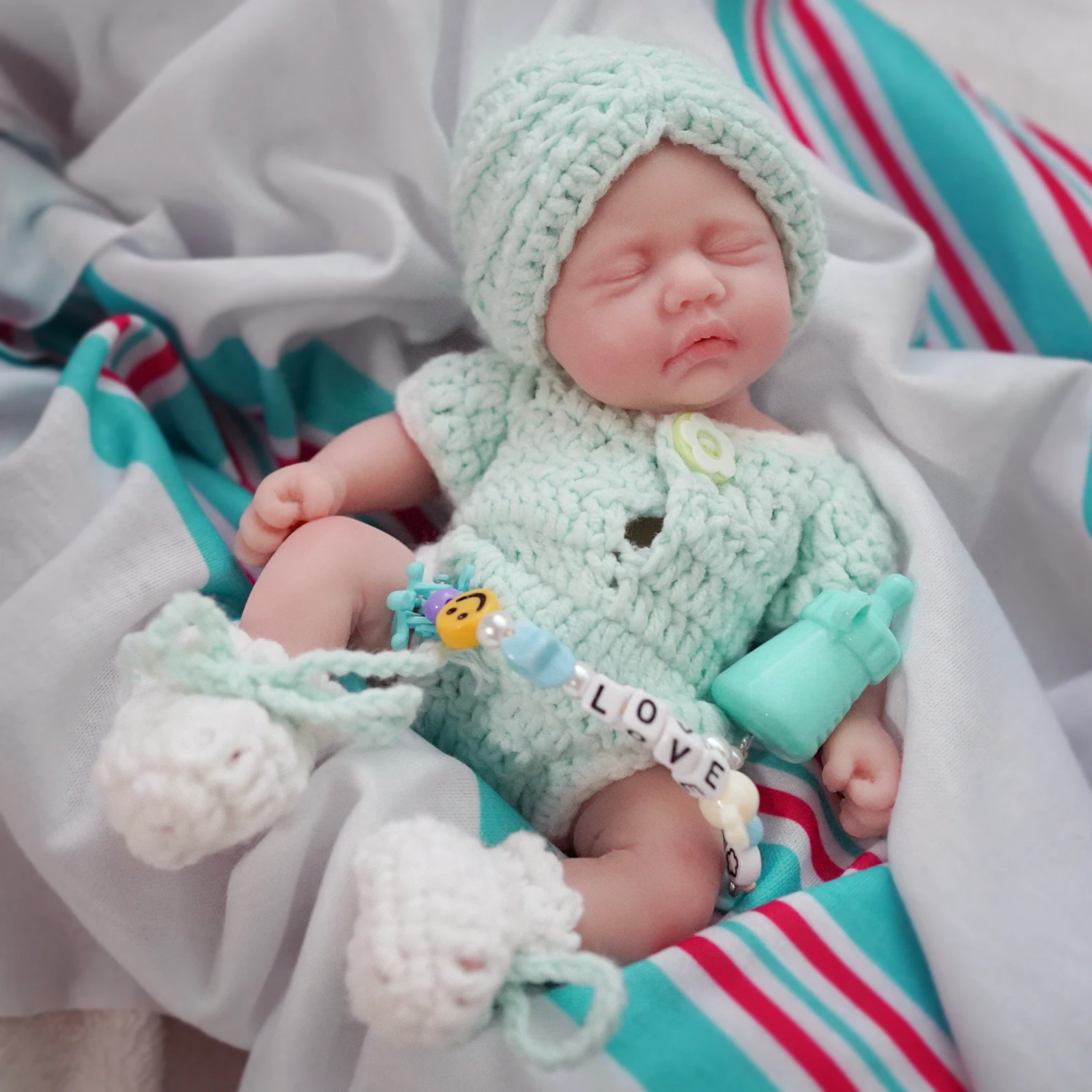 7-Zoll lebensechte Silikon-Mikro-Vorfrühchenpuppe, Ganzkörper-Reborn-Puppe, Anti-Stress-Spielzeug, Überraschungsgeschenk für Sammler und zur Stresslinderung