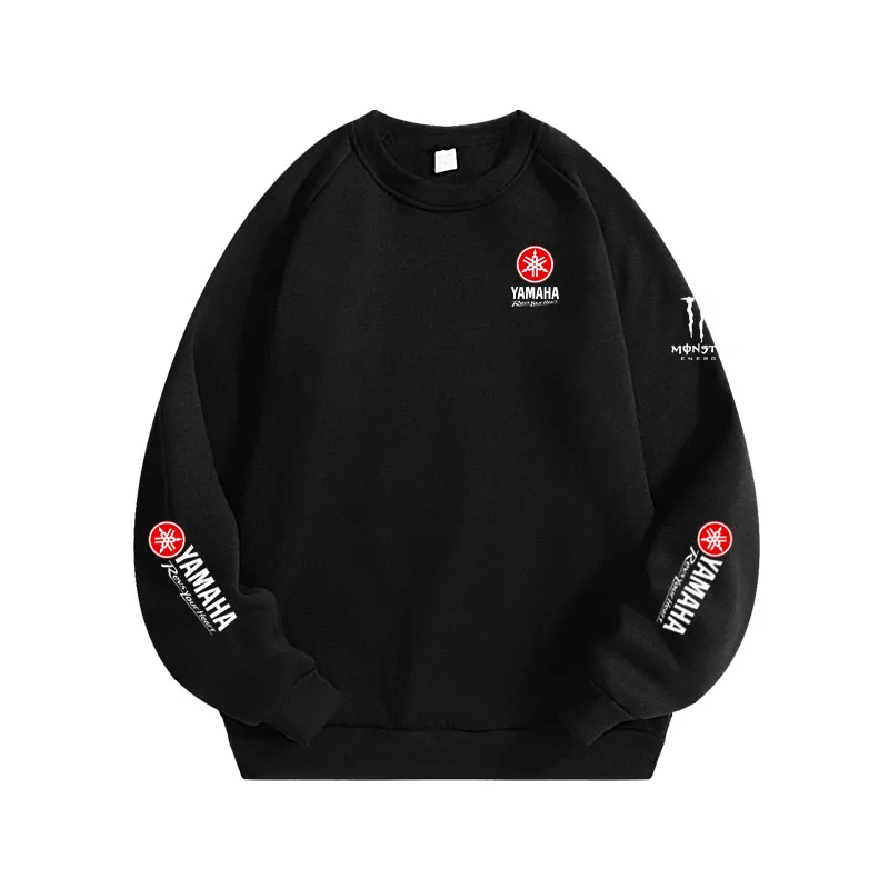 Yamaha Racing Logo Team Round-neck Hoodie Sweatshirt for Men - New Summer-Autumn Style Loose Large-Sized Casual Clothing Shirt