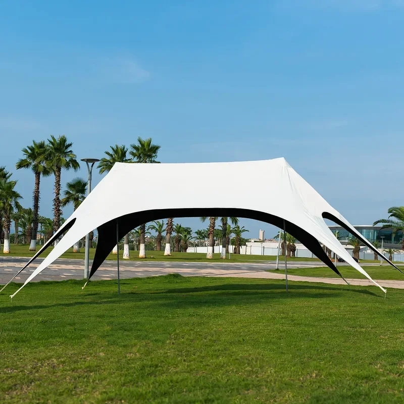 New Hexagonal Vinyl Canopy Tent for Outdoor Camping Integrated Free Assembly Quick Opening Rainproof Custom Logo Available