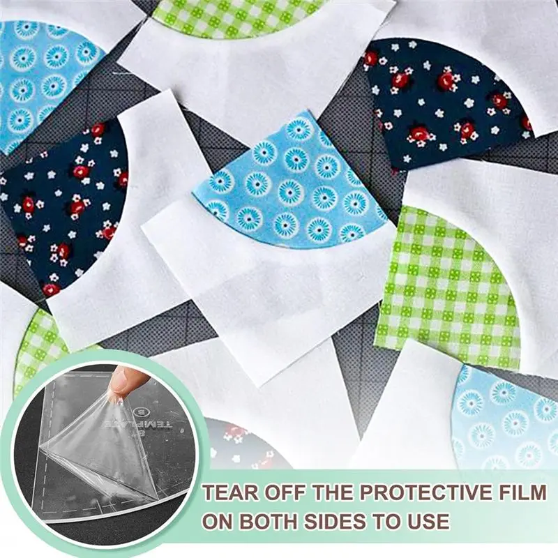 J1UL1N 3PC Drunkards Path Quilting Templates Large Quilting Rulers And Templates For Cutting Patterns With 1/4IN Seam Allowance