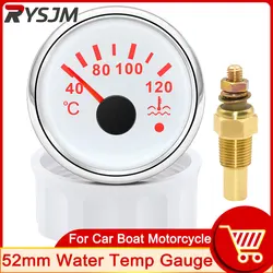 52mm Gauge + 10mm Sensor Car Motorcycle Pointer 40-120 Celsius Water Temp Gauge Temperature Meter Coolant Temperature Sensor