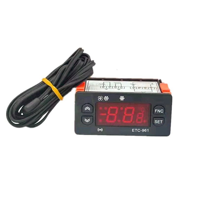 ETC-961 Controlador De Temperatura, Controle De Umidade, Termômetro, Higrômetro, Alarme De Refrigeração, 220V, Sensor NTC