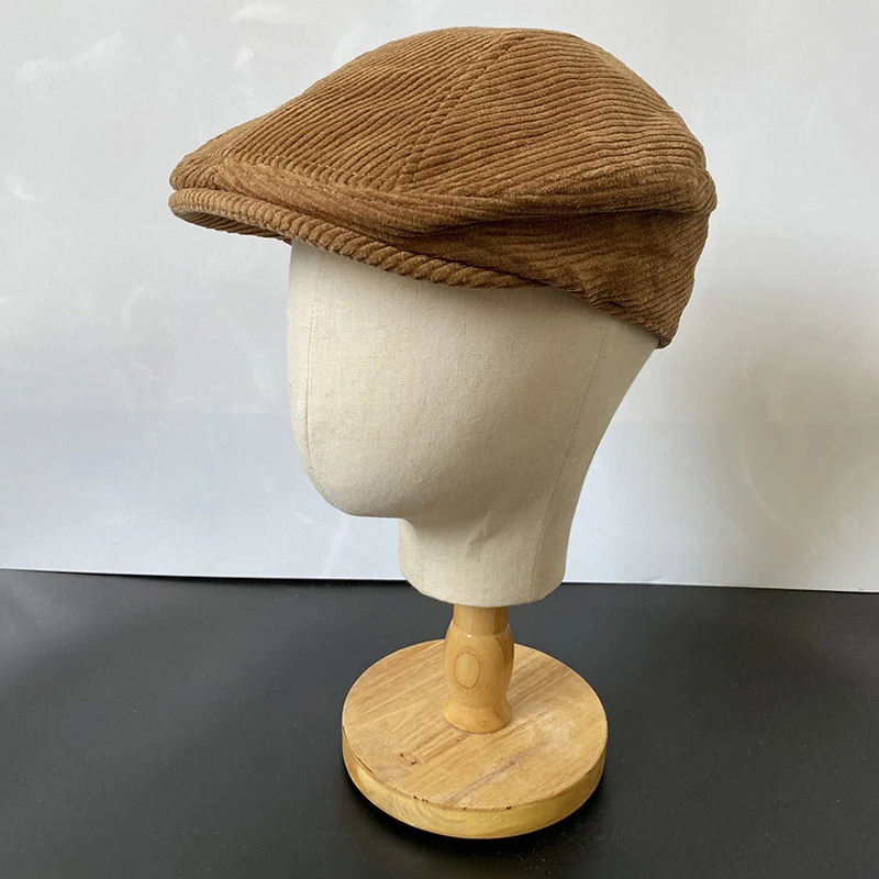 New Womens Mens Cotton Ivy Cap Women Beret Cabbie Driver Hat Newsboy Hat Autumn Winter Flat Hats Gray Vintage Gatsby Beret 08