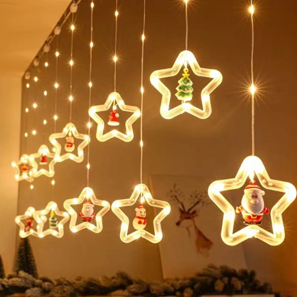 

Xmas Ornaments LED Christmas String Lights Hang Decorations USB Hanging Light 3M10LED Window Stars Light Decor Lamp