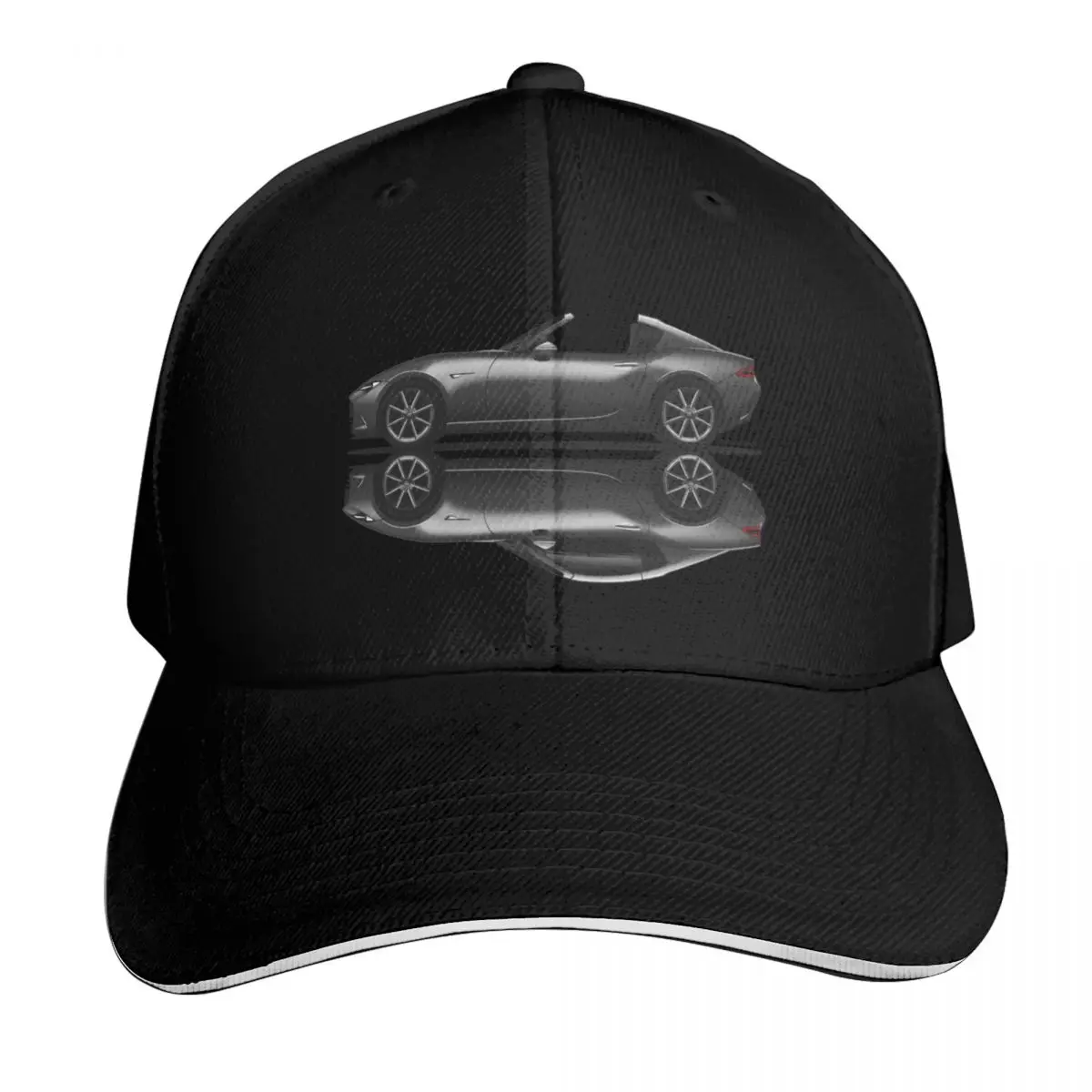 

My drawing of dark gray open and closed japanese roadster sports car Baseball Cap Gentleman Hat Sunhat Men Golf Wear Women's