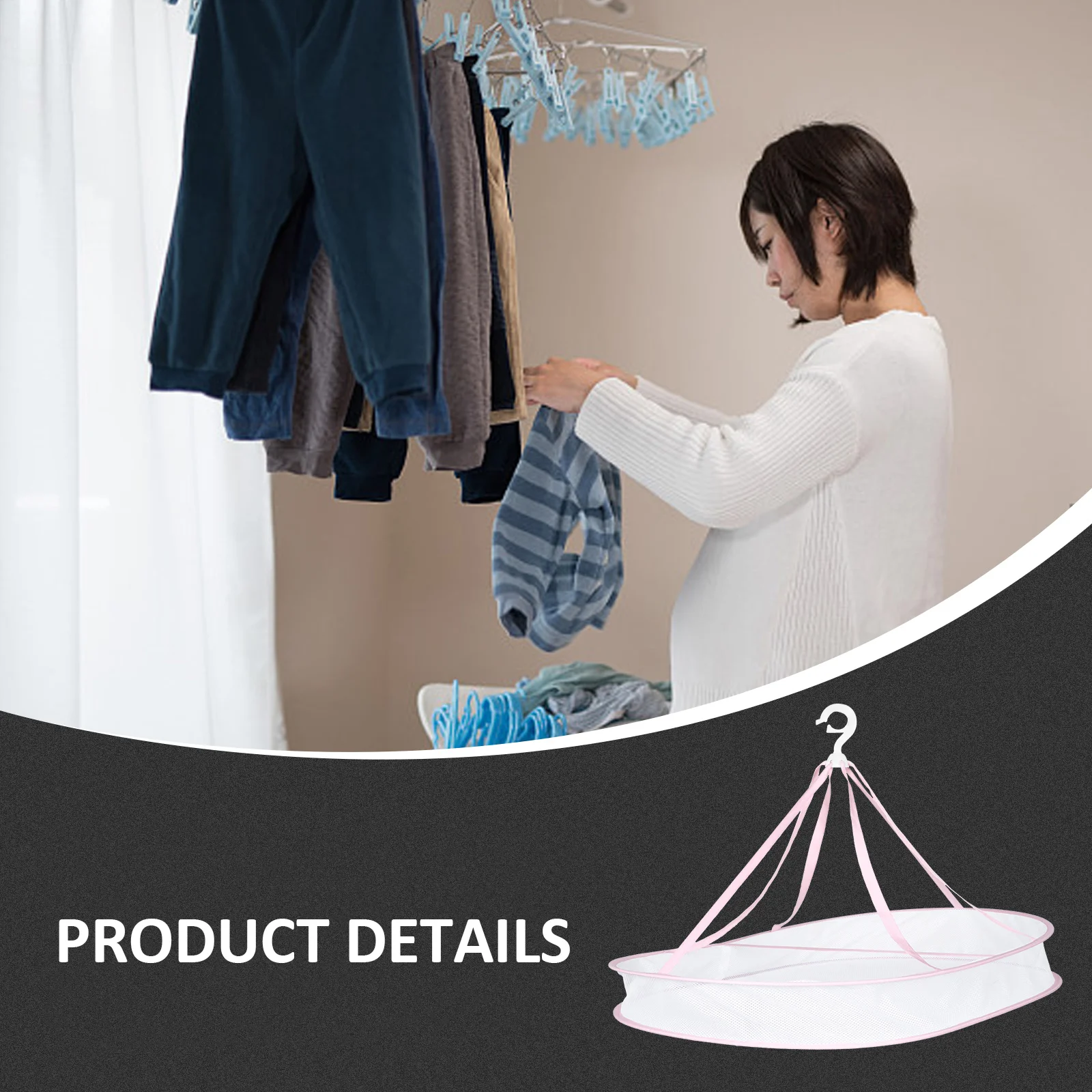 

Single-Layer Clothes Drying Basket Foldable Lightweight Laundry Hanging Basket Household Laundry Drying Tool Convenient Clothes