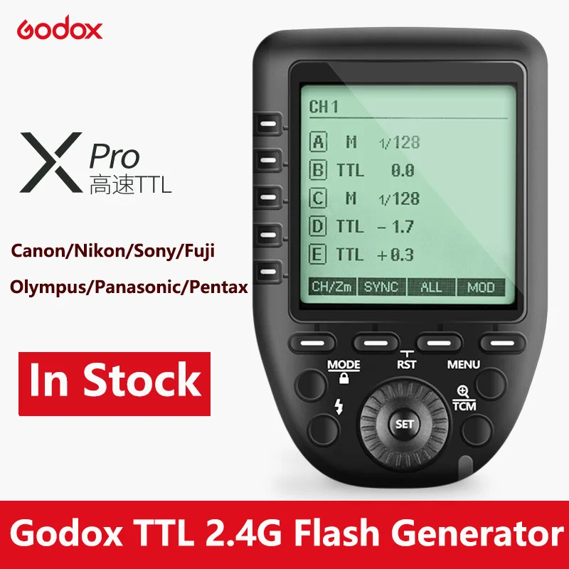 

Godox XproTFlash Trigger Flash Emitter Shutdown 2.4G Frequency Bluetooth Machine External Top Light Suitable for Canon Nikon