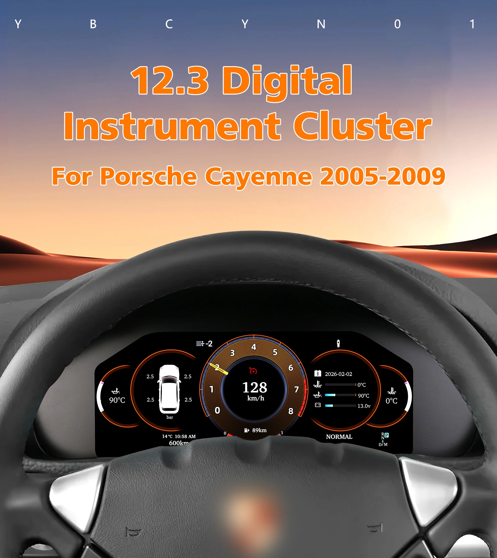 12,3-Zoll Digitales Auto-Armaturenbrett für Porsche Cayenne 2005-2009 Android Auto Carplay Instrument Virtuelles Panel Tachometer Cockpit