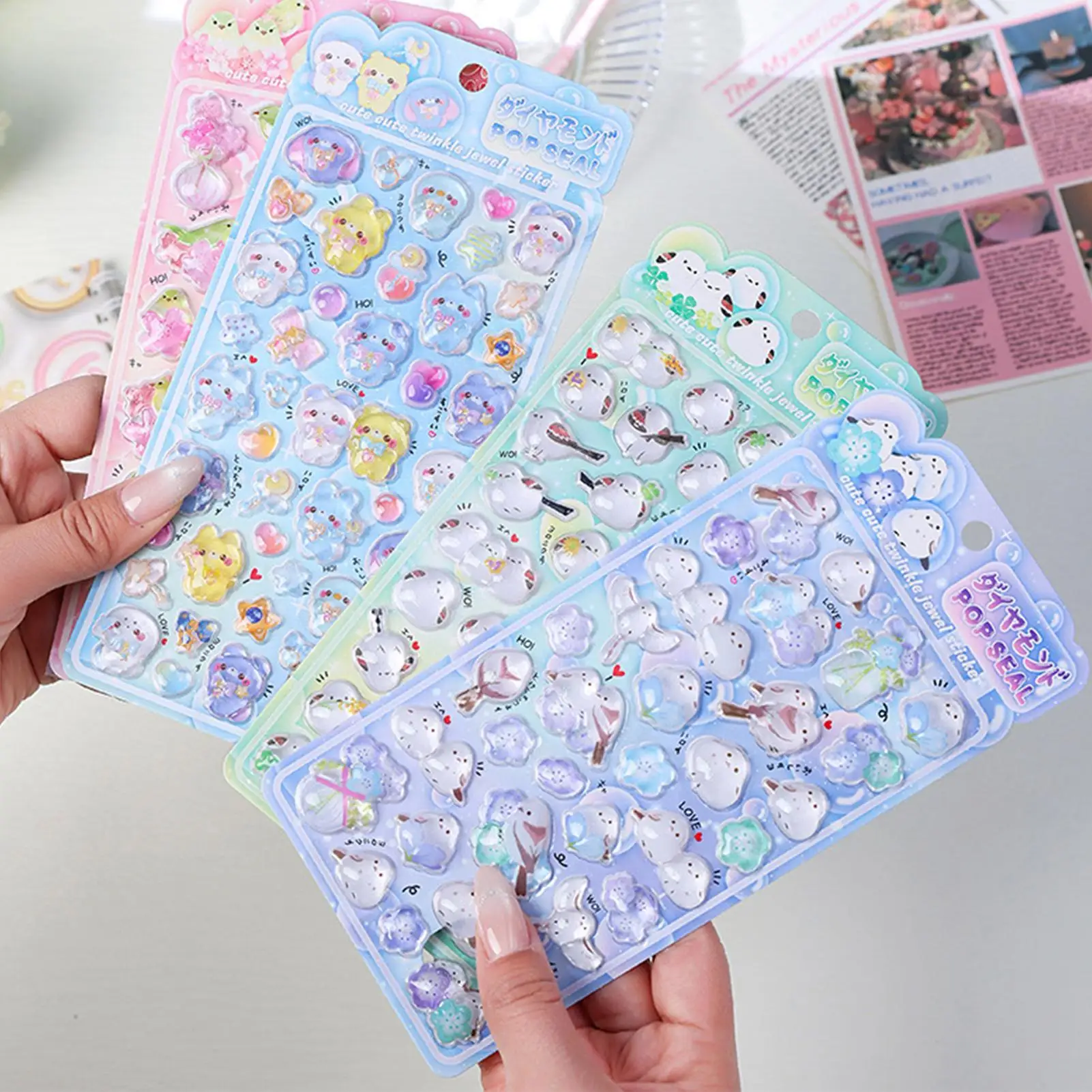 3D Relief Bubble Foam Stickers Cute Titmouse Animal Decals Solid Embossed Crystal Stickers for Notebook Planner Journal Laptop