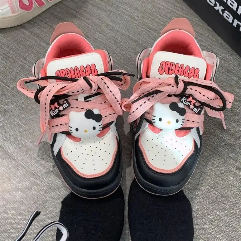 

Sweet Hello Kitty Anime Kawaii Sanrio Ins Fashion Board Shoes Cute Kt Cat Cartoon Casual Sneakers Lovely Gifts for Girls