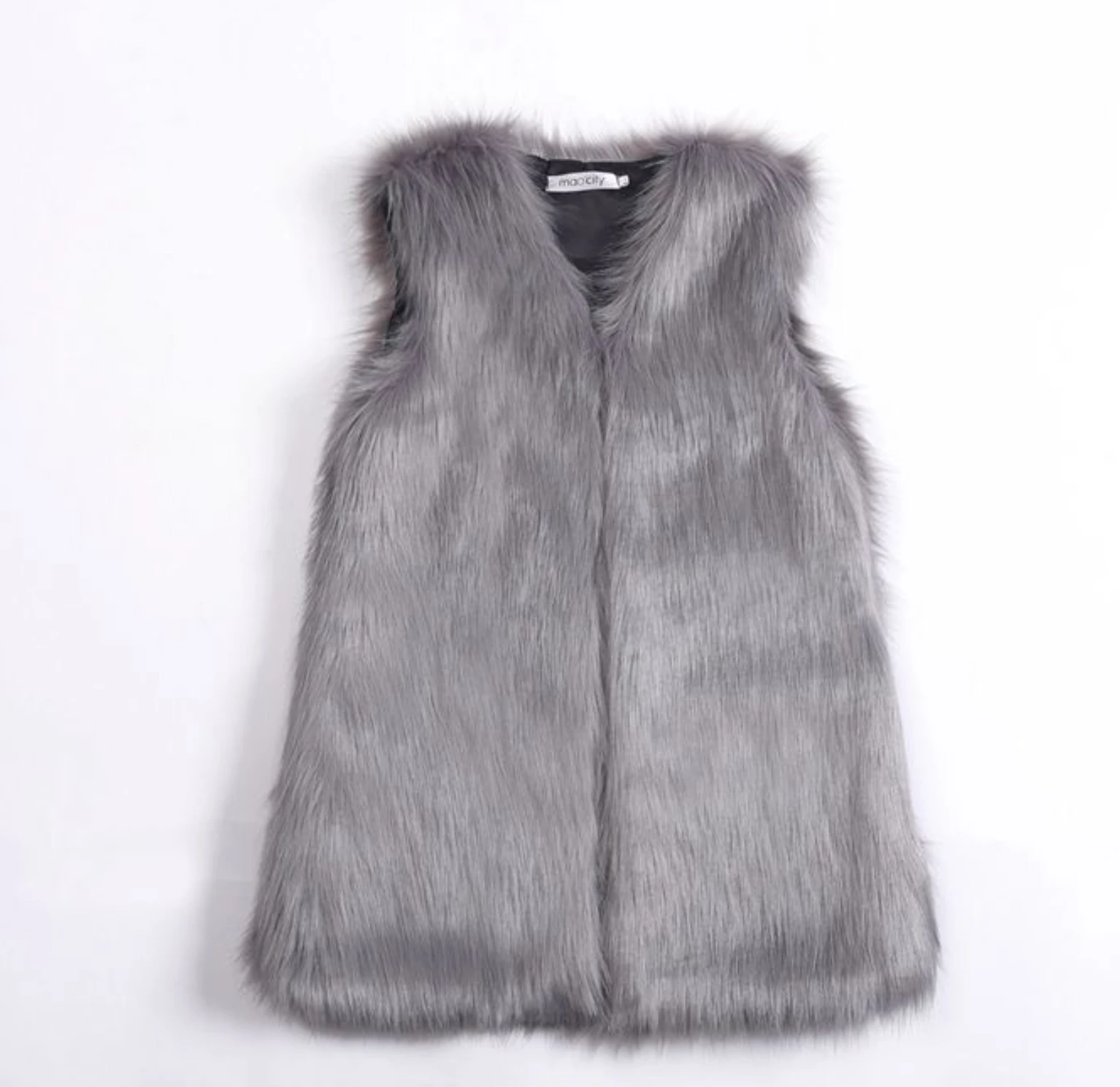 Gilet da donna gilet in pelliccia sintetica di grandi dimensioni giacca senza maniche da donna gilet lungo da donna in pelliccia di coniglio nuovo gilet di volpe