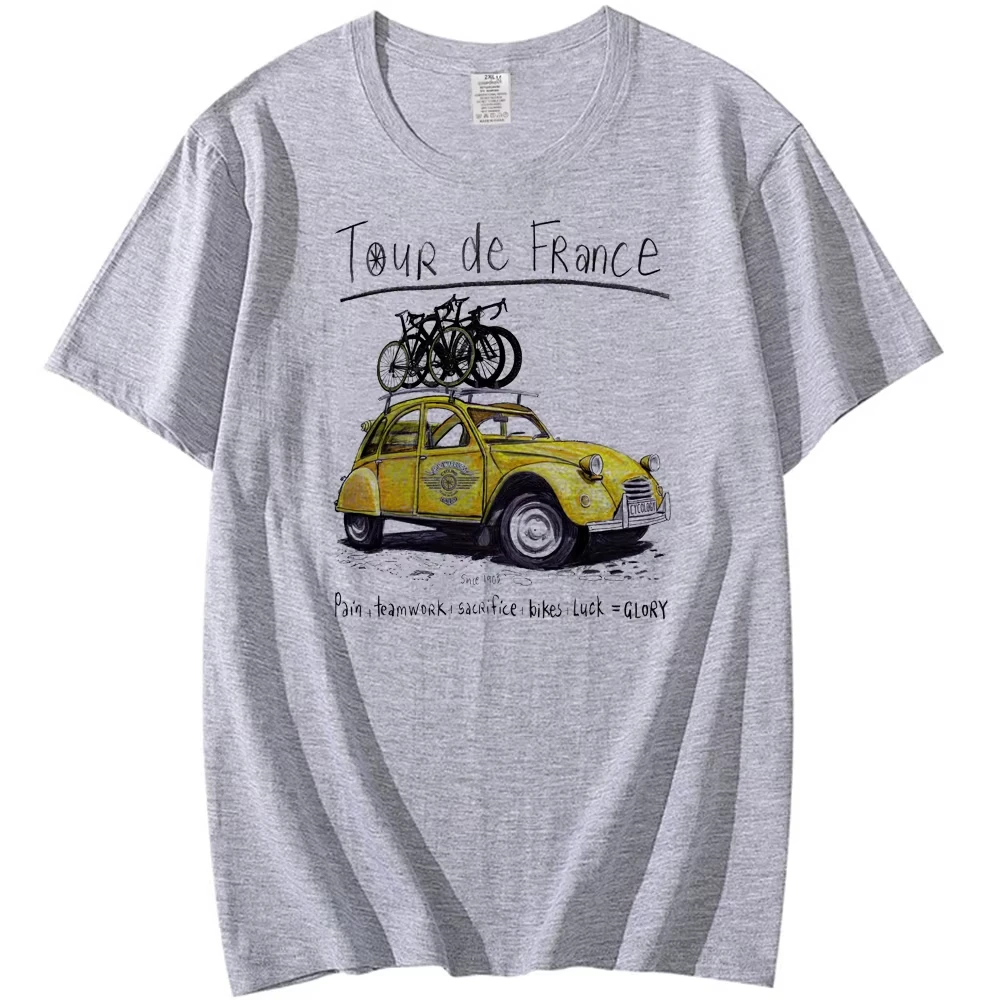 2026 New Fashion Road Trip T-shirt Cycling Bicycle Riding Outdoor Car Print Creative Road Bike Hipster Men Tee