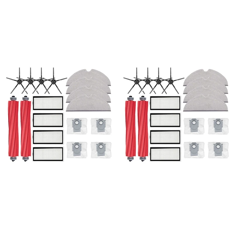 

2025-2X For Xiaomi Roborock Q7 Max Q7 Max+ T8 Robot Vacuum Spare Parts Main Side Brush Hepa Filter Mop Rag Dust Bag Black