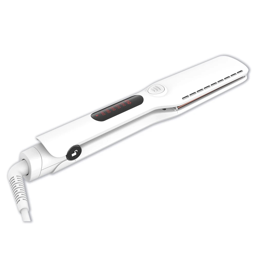 SMET New  LCD Display Negative Ionic Hair Straightener  Large Ceramic Plates Durable Titanium Infrared Flat Iron