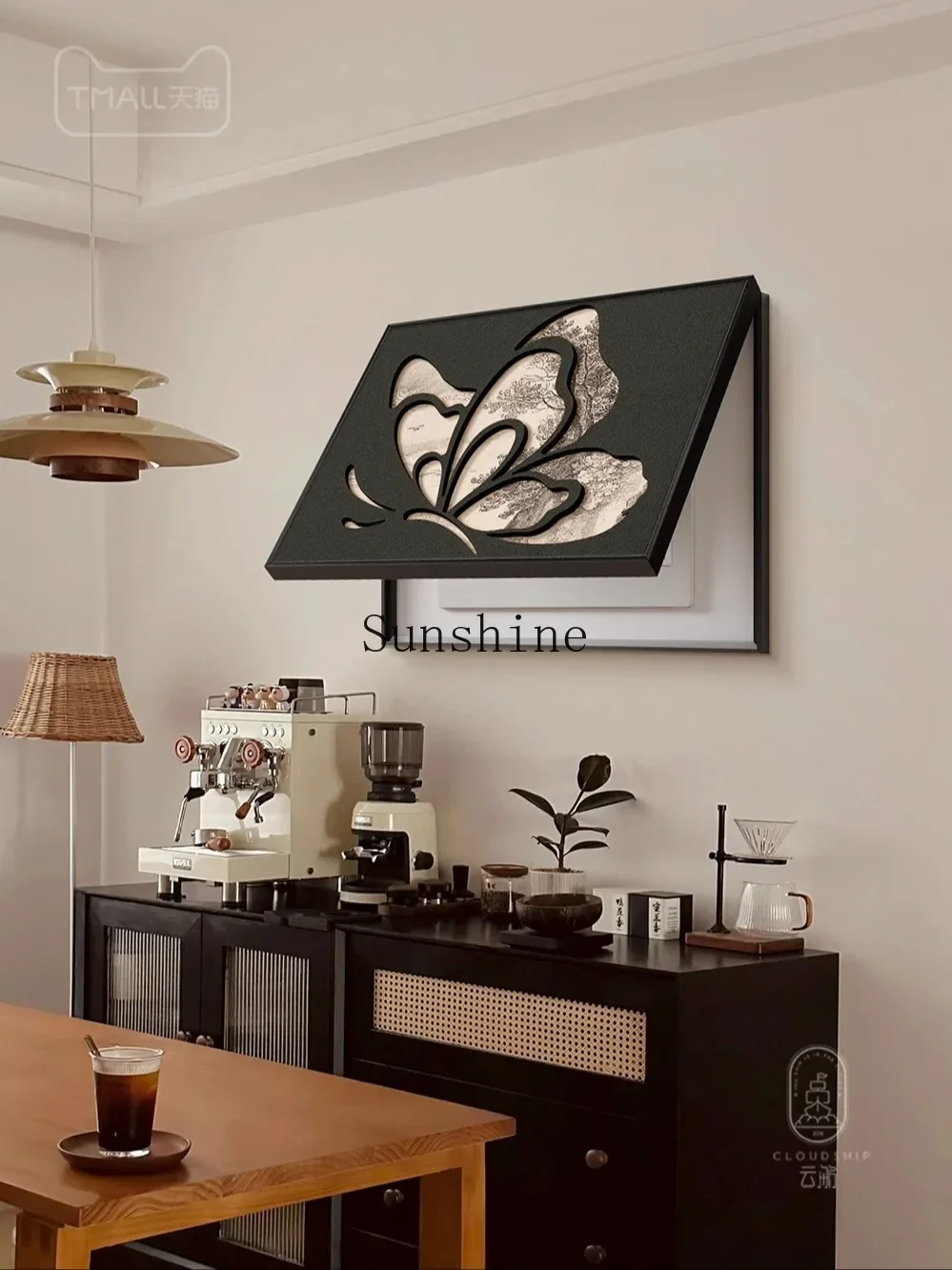 Three-dimensional sandstone butterfly, decorative painting French antique high-end, hanging painting