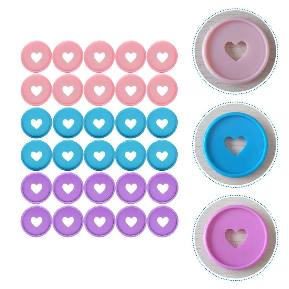 30Pcs Plastic Loose Leaf Binder Binding Discs Heart Design Discbound Expansion Notepads Planners Filing