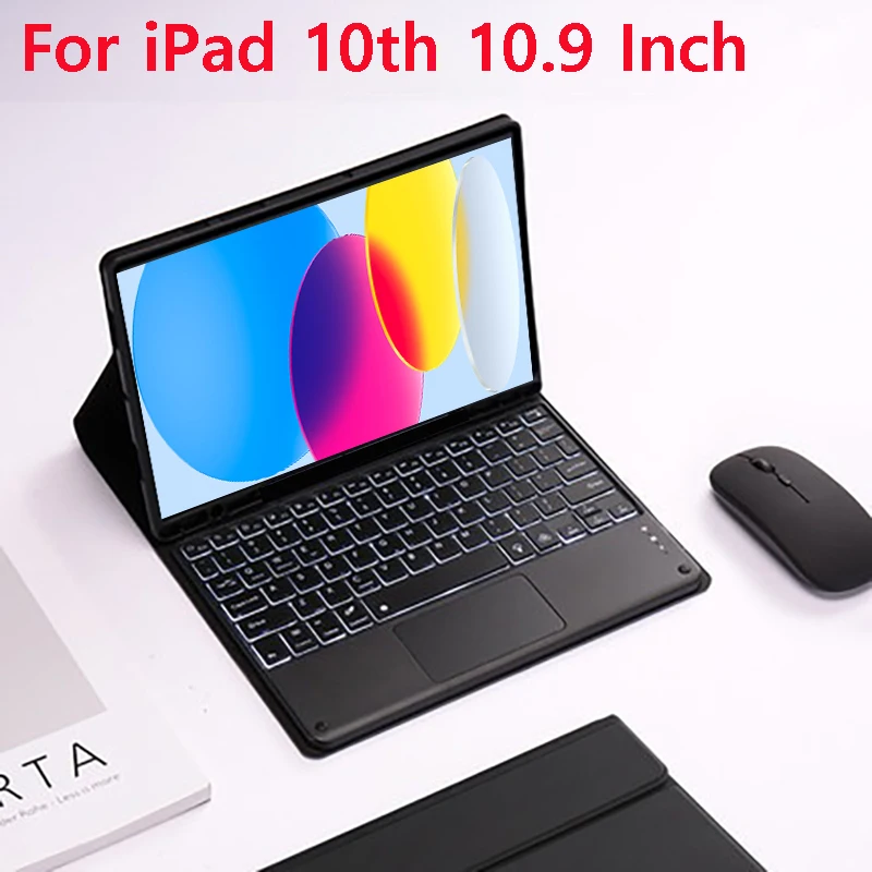 

For iPad 10th Generation 10.9" 2022 Case, Bluetooth Backlit Keyboard Cover for ipad 10.9in A2696 A2757 A2777