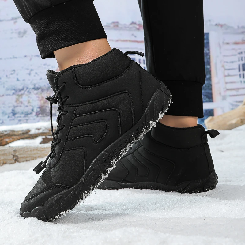 

Brand New Winter Boots for Men Women Snow BareFoot Outdoor Non-slip Warm Fur Casual Sneakers Plus Size Ankle Boots Hiking Shoes