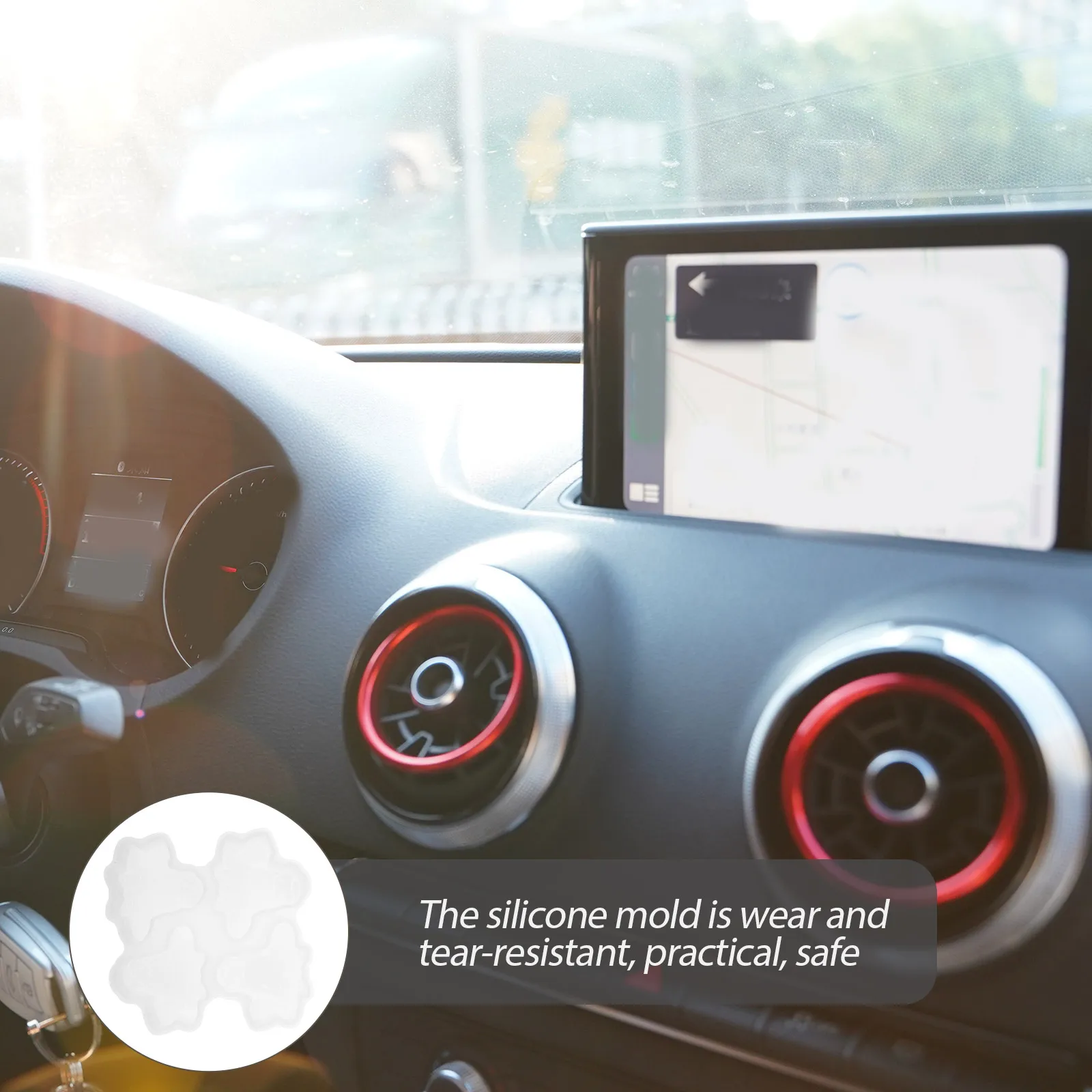 

Car Vent Freshener Silicone Mold for White Scented C les 7302 Reusable C Making Molds Aroma Wax Craft DIY Tools