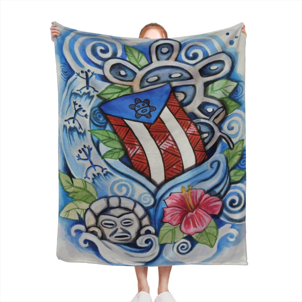 

Puerto Rico Flag Comfortable Flanne Blanket Comforter Flannel Soft throw Blankets Warm Home and Decoration