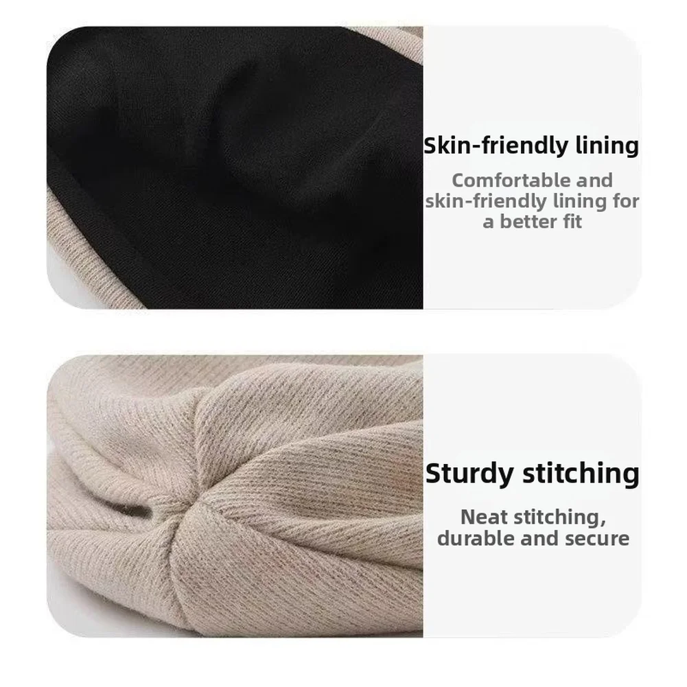 

Женская вязаная модная шапка-бини, осенняя эластичная зимняя шапка большого размера с окружностью головы, универсальная кепка