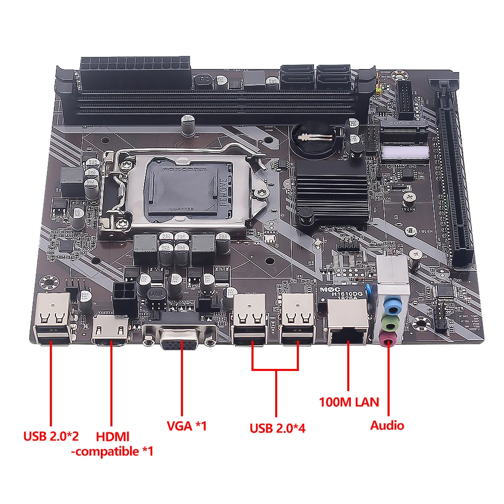 MUCAI H61 Alaplap LGA 1155 készlet Csereszabatos vel Intel Csutka cpus 2nd majd 3rd Részecskecsaládok supports M.2 NVME SDD