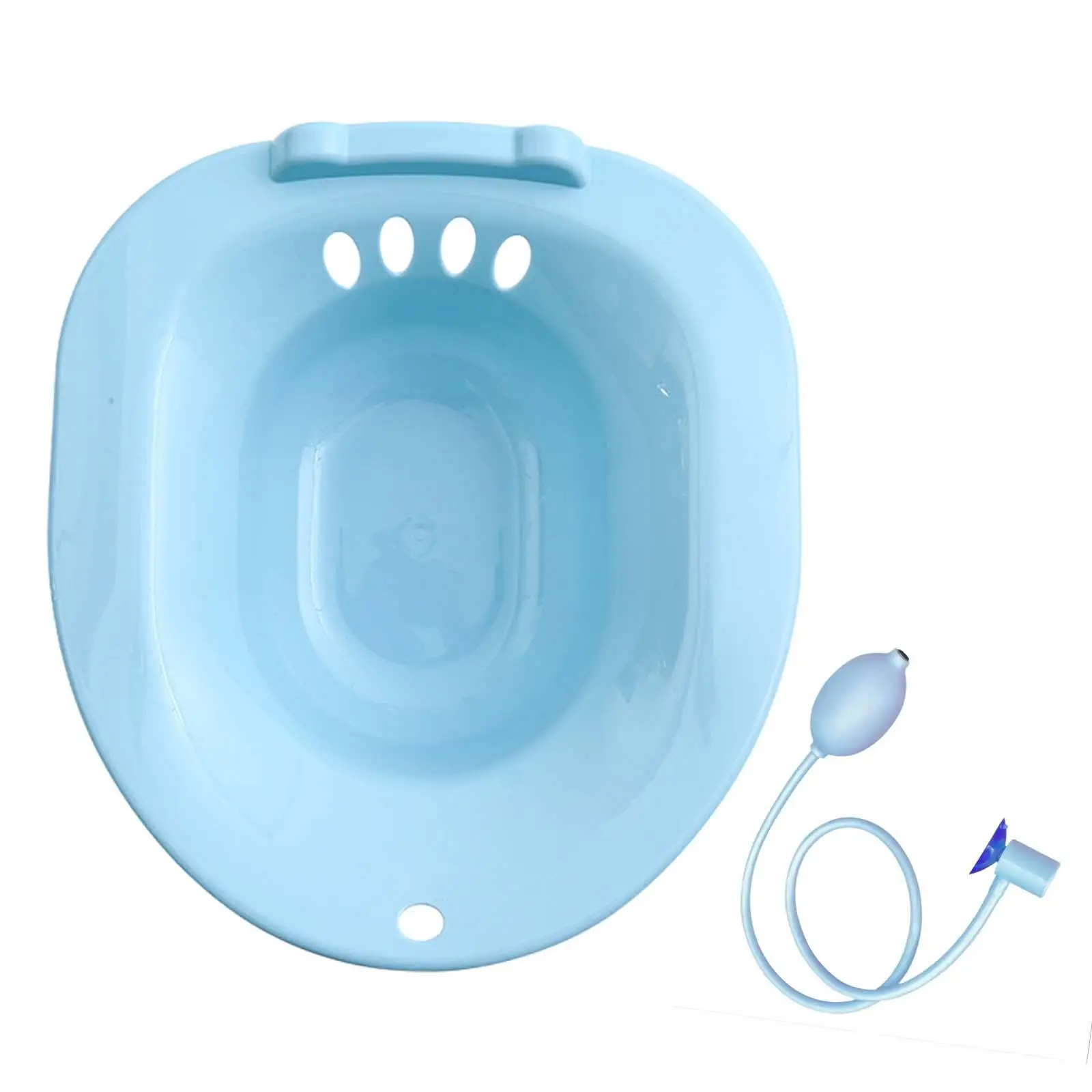Toilet Seat Sink Woman Sits Bath Deep Bowl with Flusher Bidet Hip Bath Fits Standard Toilets and Commode Chair Wide Seating Area