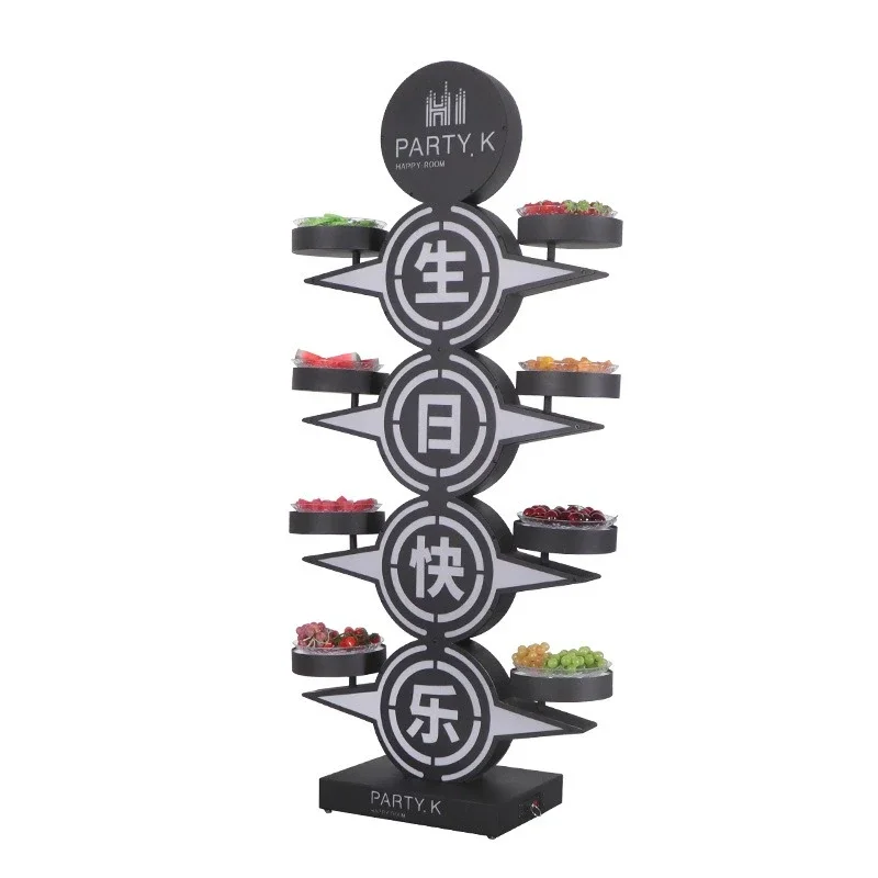 New four-layer multi-grid fruit plate rack bar ktv luminous fruit plate night party LED Internet celebrity creative