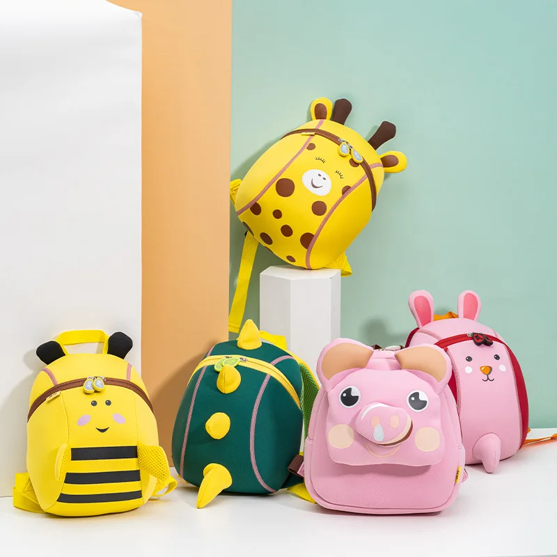 MAN WA детский рюкзак с мультяшными животными на двойное плечо