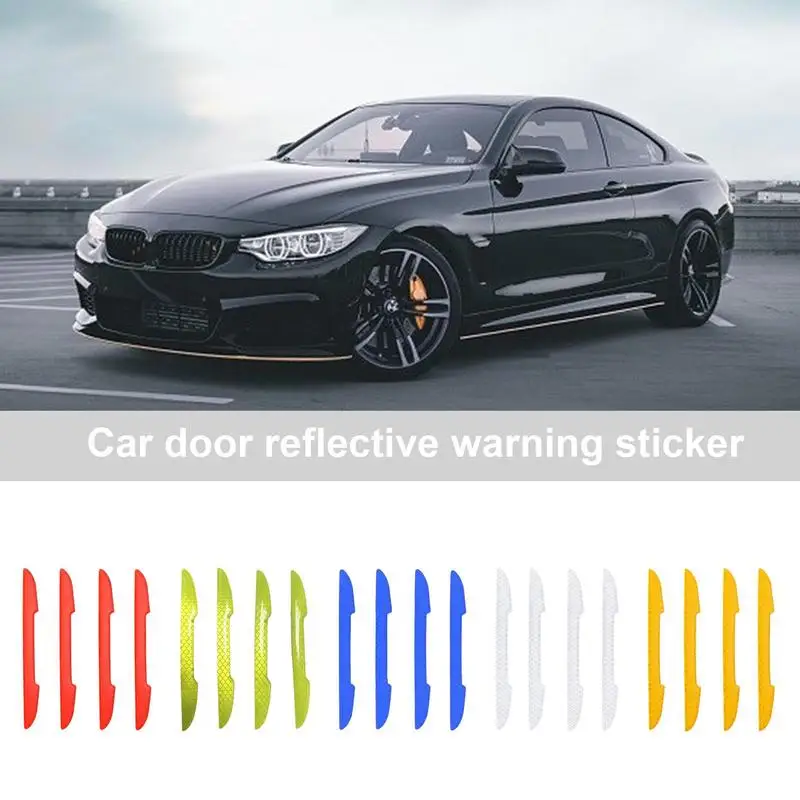 Reflective Car Door Sticker Auto Bumper Protection Decals Car Driving Safety Reflective Tape Auto Night Visibility Stickers