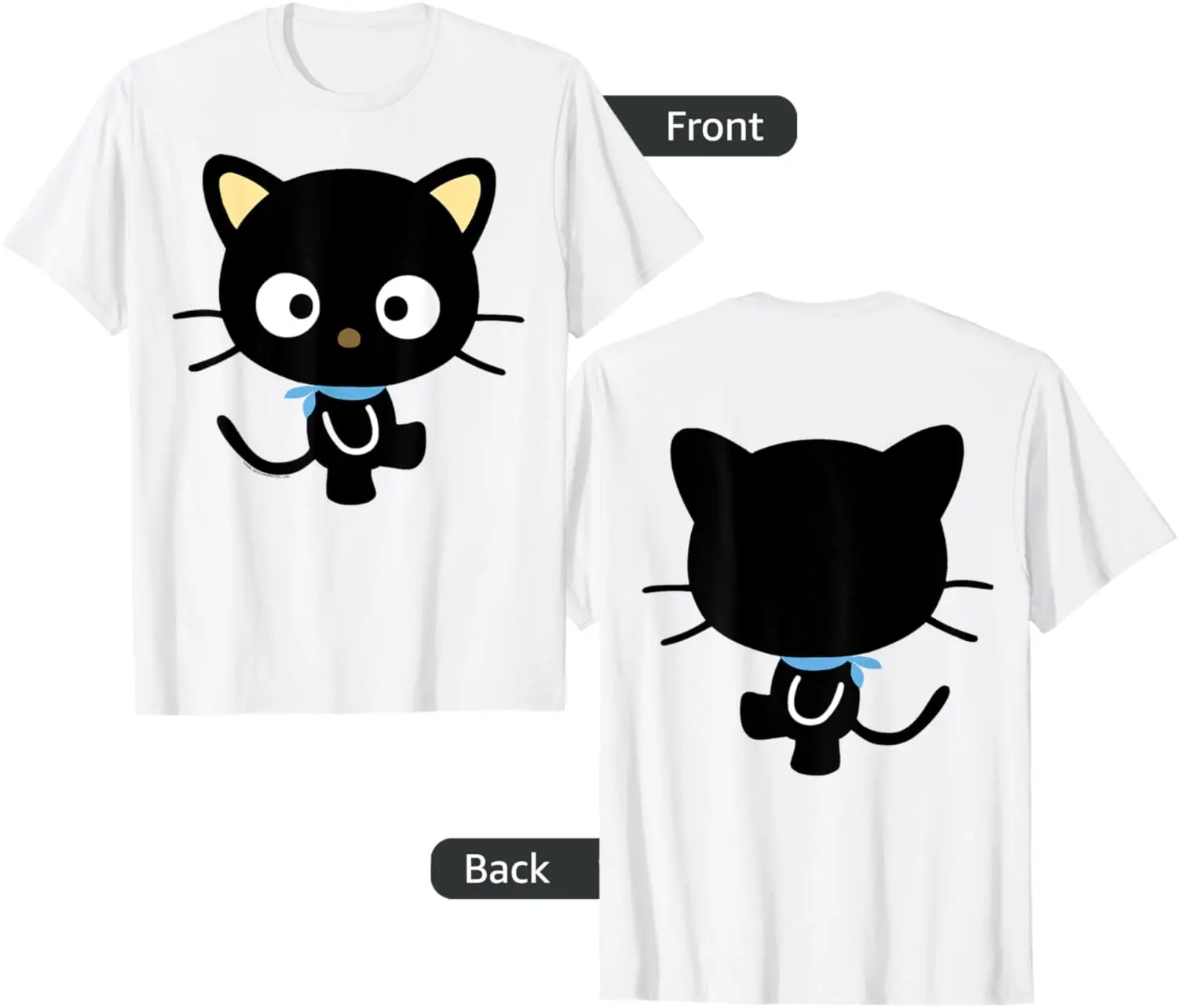 Fun Black cat print casual T-shirt for everyday men and women Short sleeved crewneck tops for comfortable summer attire