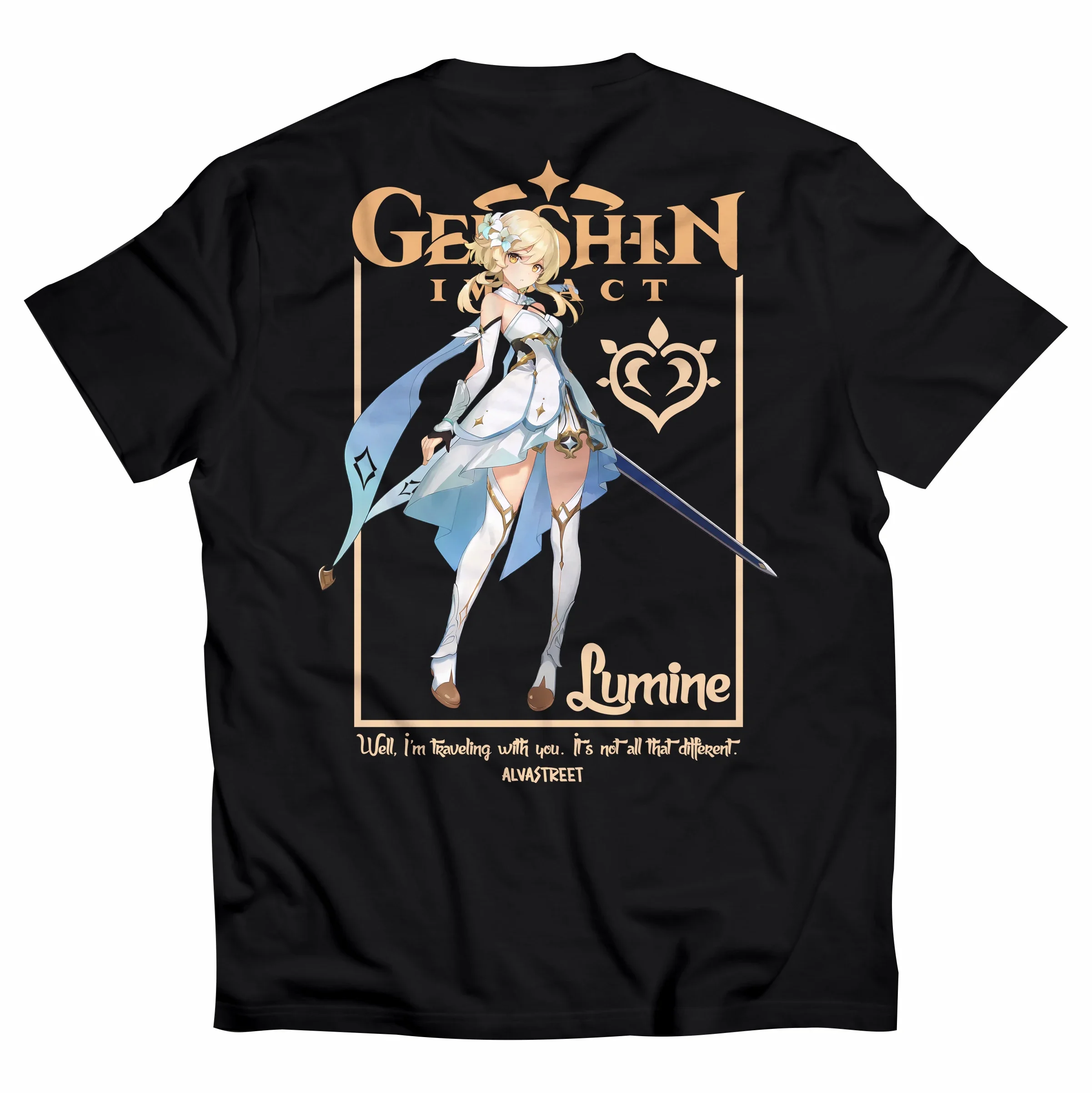 LUMINE SENSHIN IMPACT 002 Baju Anime T-Shirt, Jepang Kaos Wibu Distro, Streetwear Unisexe, Oversize Dewasa